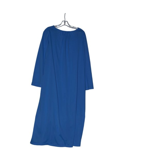 Shadowline (R) Sleep Wear Nylon  Exclusive of Trim Mexico Night Gown Blue M - Picture 10 of 10